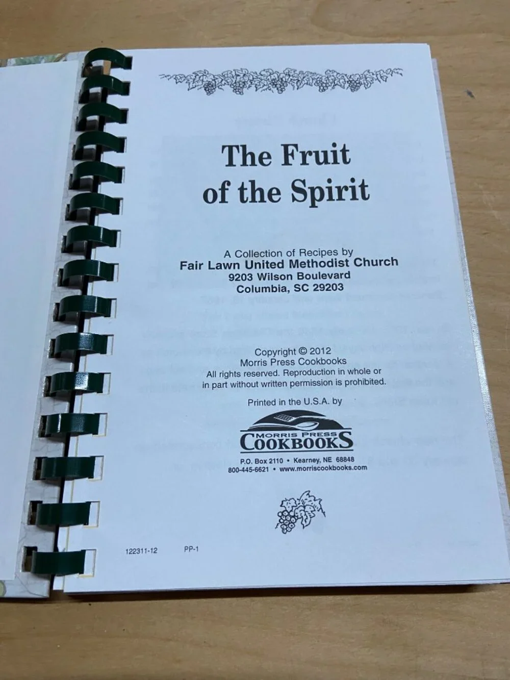 The Fruit of the Spirit Cookbook 2012 Fair Lawn UMC Spiral Church